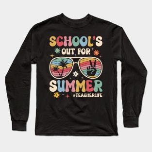 Schools Out For Summer Happy Last Day Of School gift for Boys girls kids Long Sleeve T-Shirt